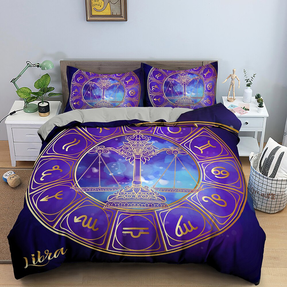 Housse De Couette Astrologie Violette Balance