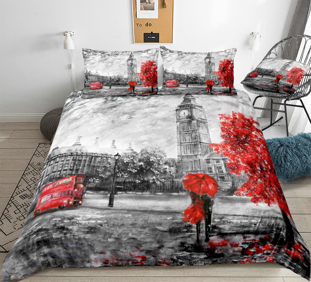 Housse De Couette Big Ben Londres Rouge