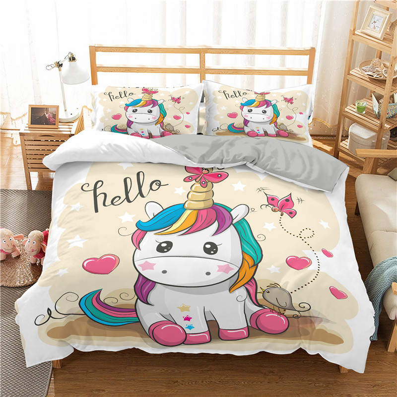 Housse De Couette Blanche Bébé Licorne