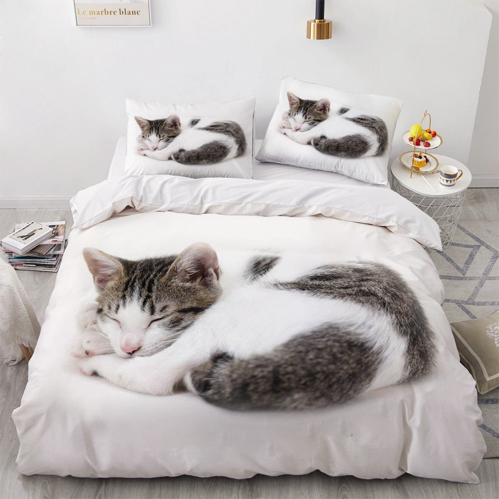Housse De Couette Blanche Chat Ceylan
