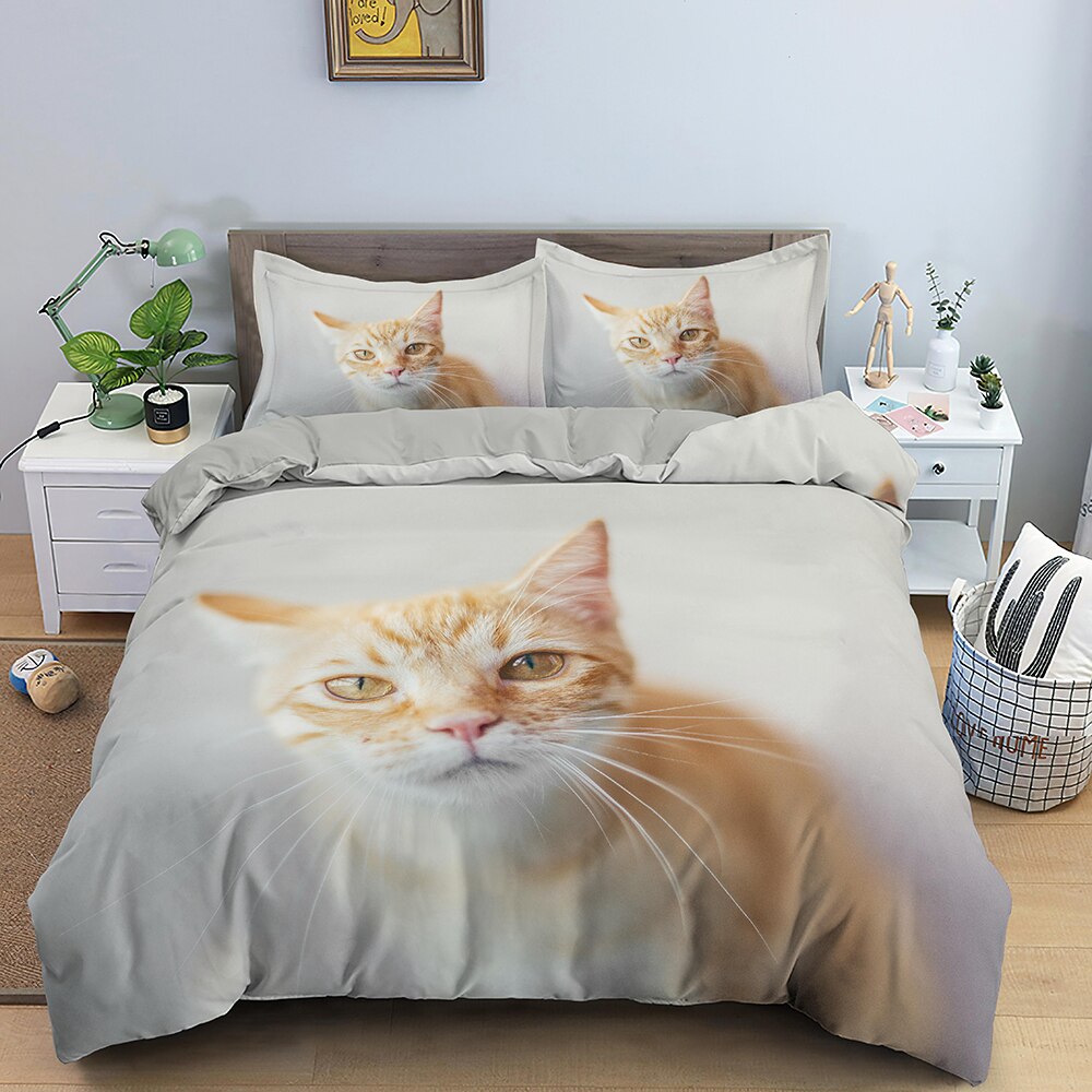 Housse De Couette Blanche Chat