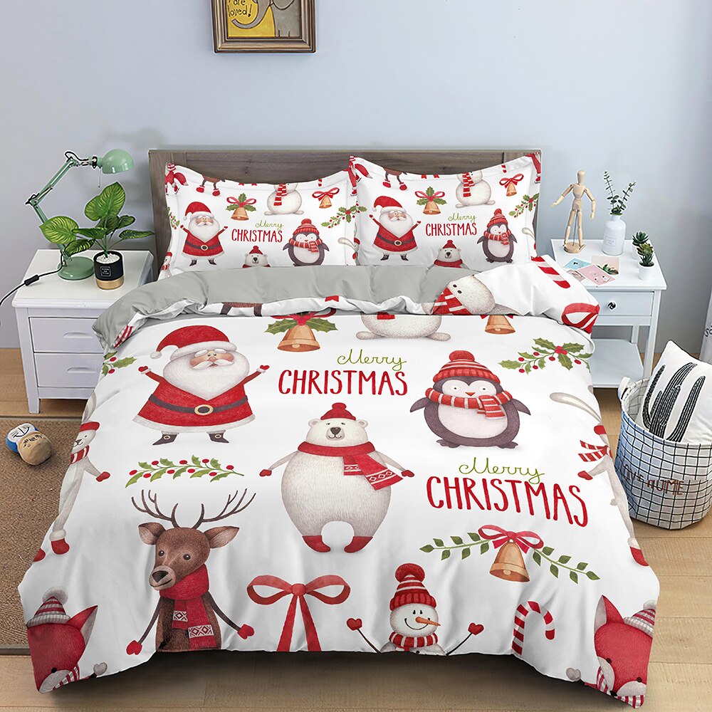 Housse De Couette Blanche Merry Christmas