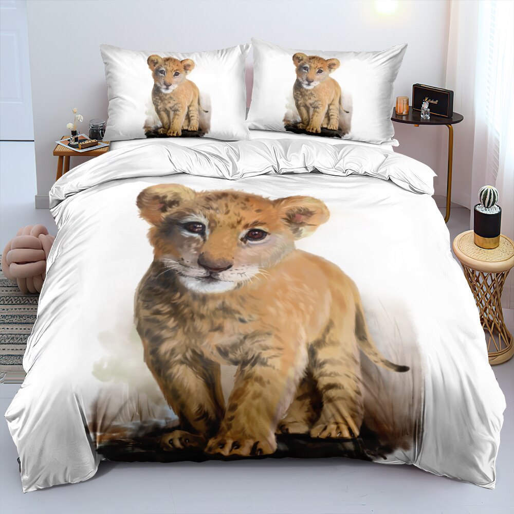 Housse De Couette Blanche Petit Lionceau