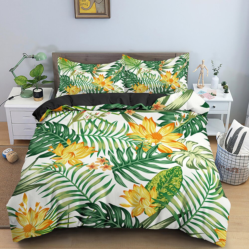 Housse De Couette Blanche Tropical