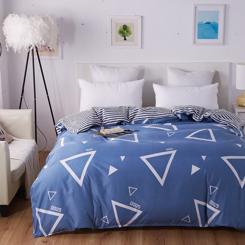 Housse De Couette Bleue A Triangle