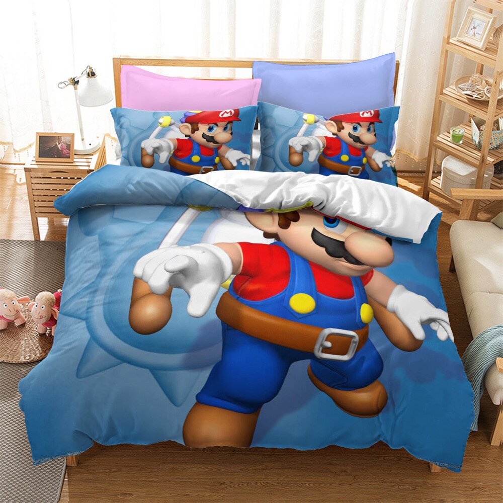 Housse De Couette Bleue Mario