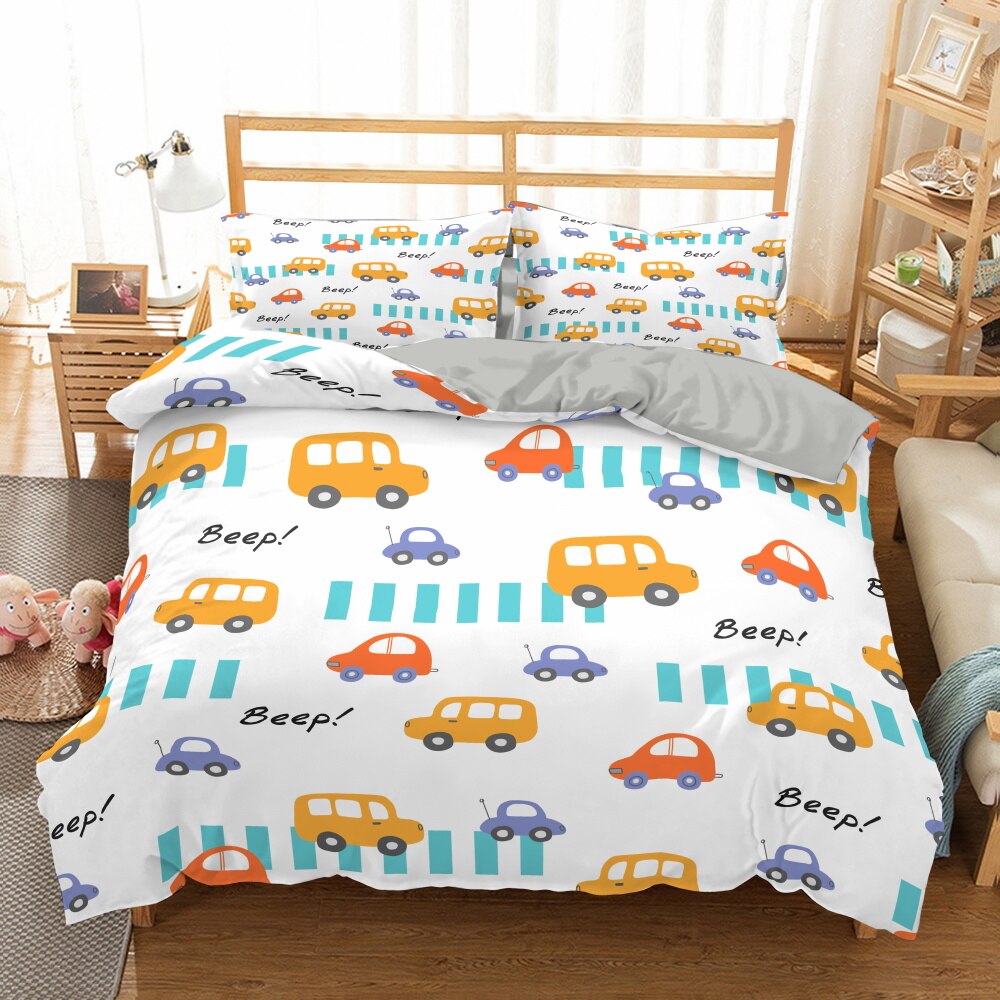 Housse De Couette Bus Et Petites Voitures