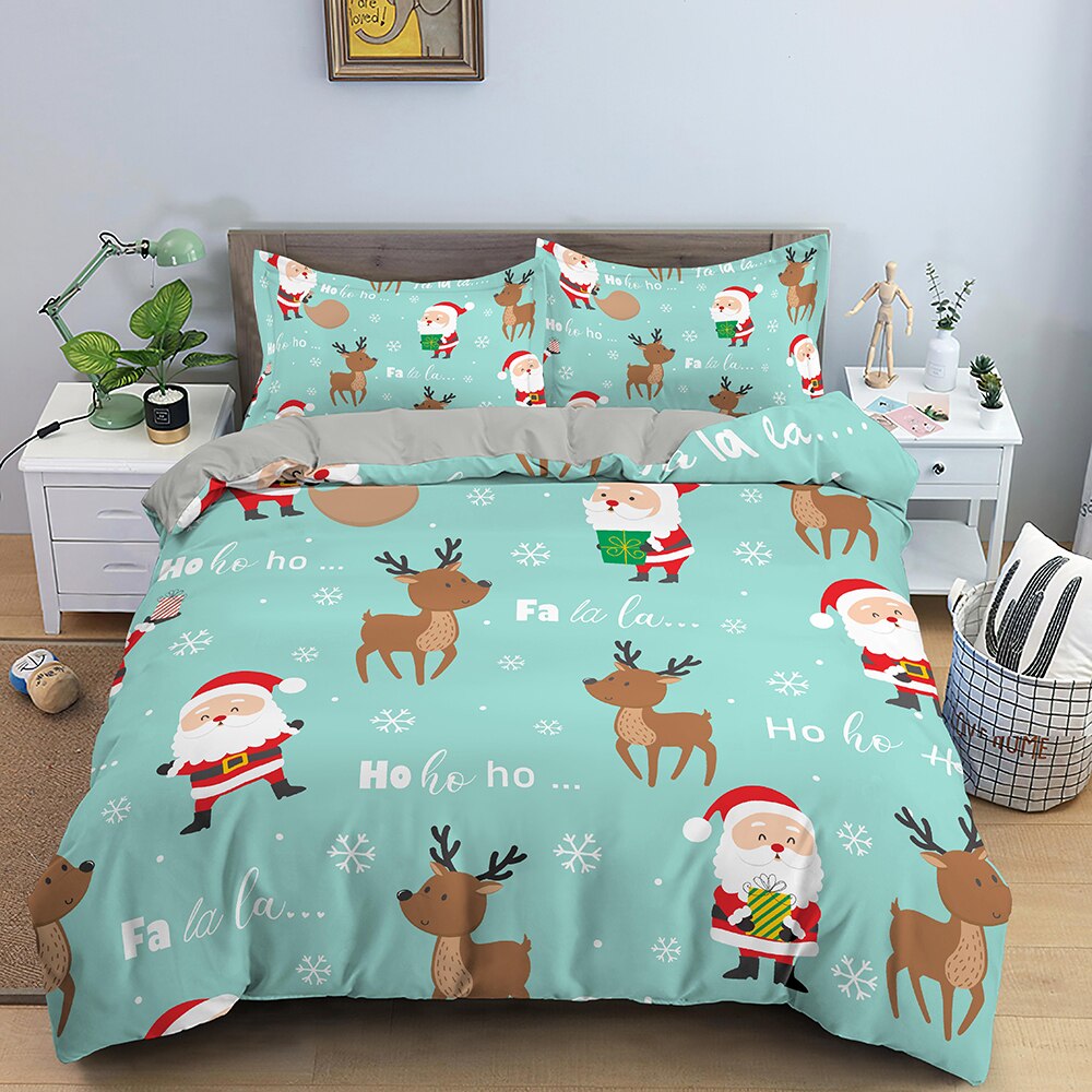 Housse De Couette Cerf Et Père Noel