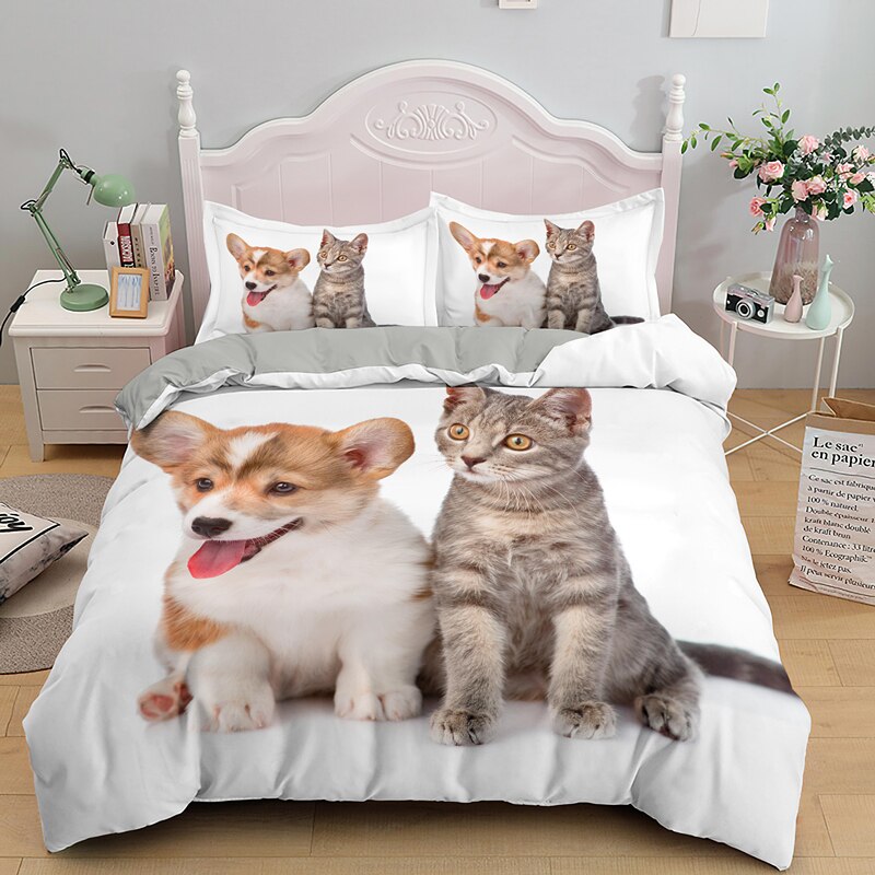 Housse De Couette Chiot Et Chaton