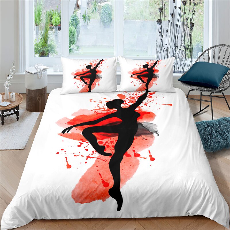 Housse De Couette Danseuse Classique Et Peinture Rouge
