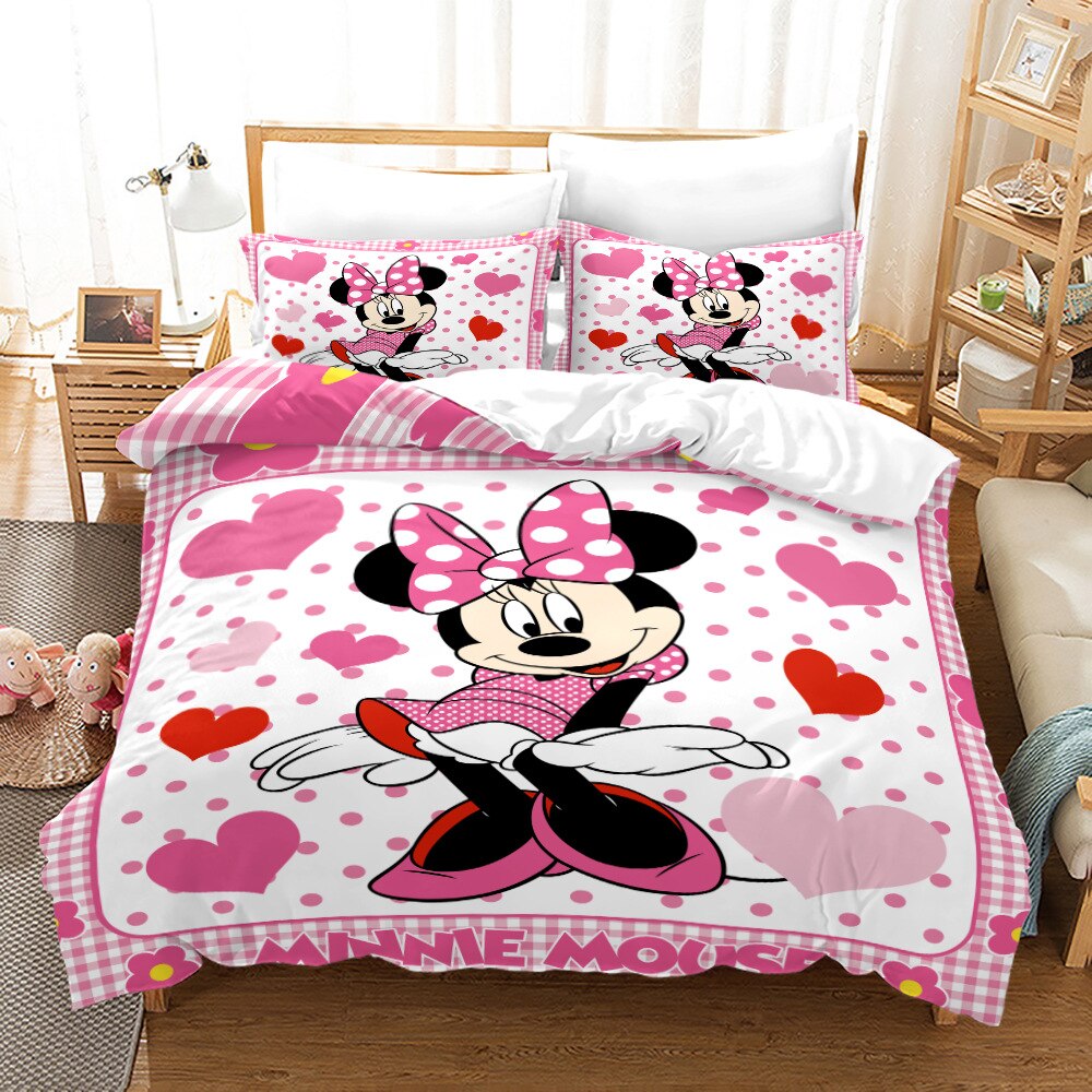 Housse De Couette De Minnie Avec Cœurs Roses