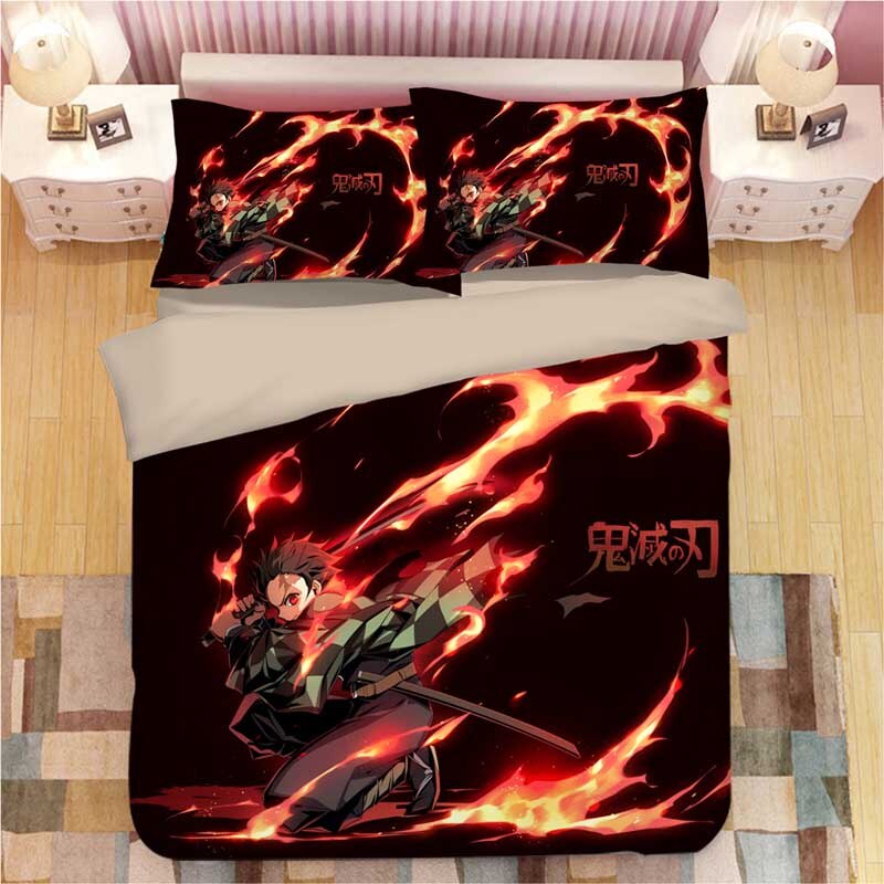 Housse De Couette Demon Slayer Tanjiro Flammes