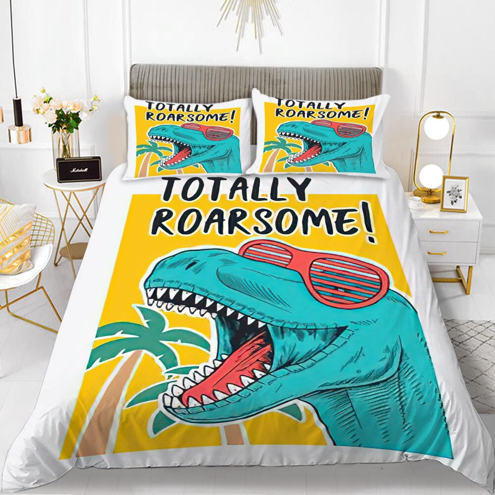 Housse De Couette Dinosaure Vert Trop Mignon