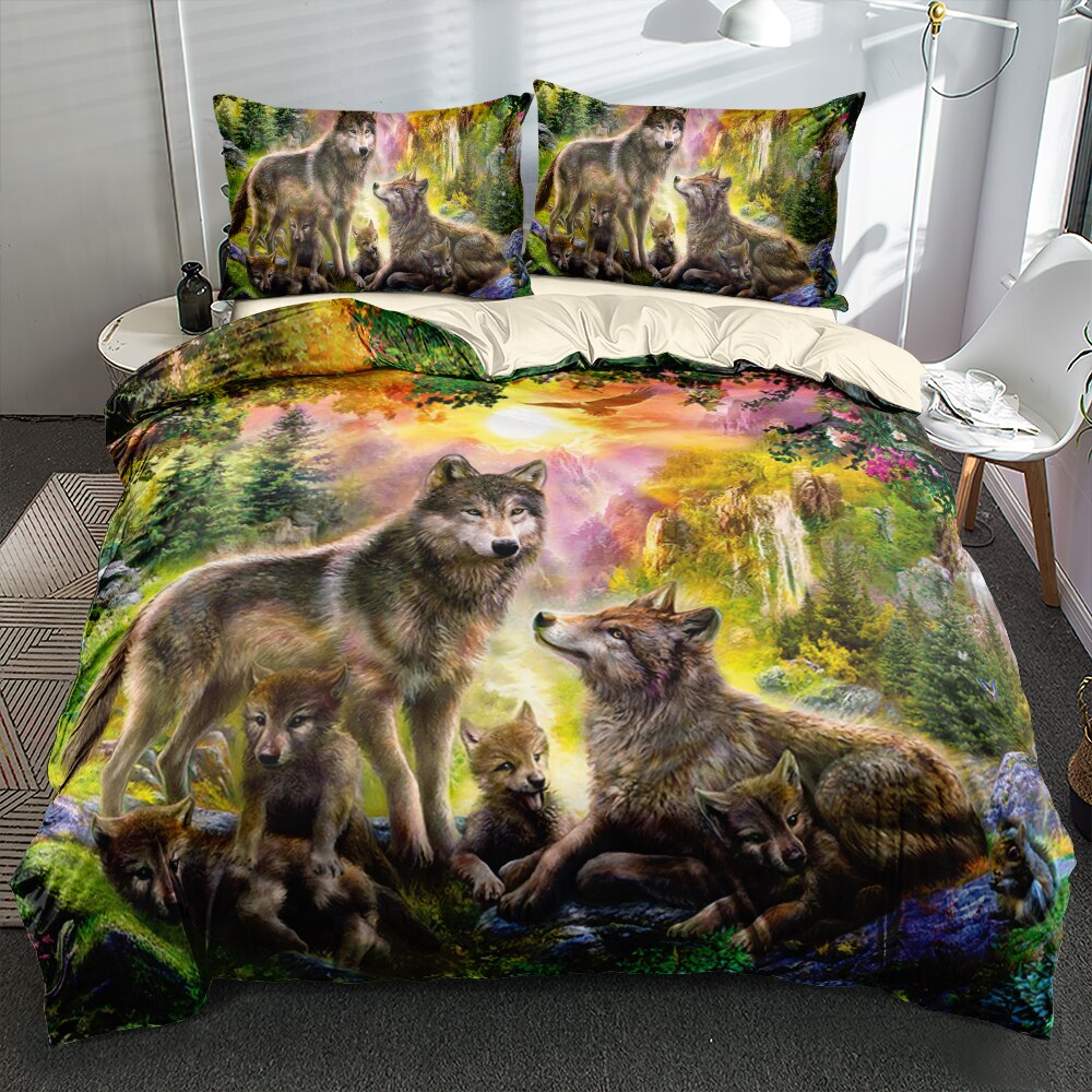 Housse De Couette Famille De Loup