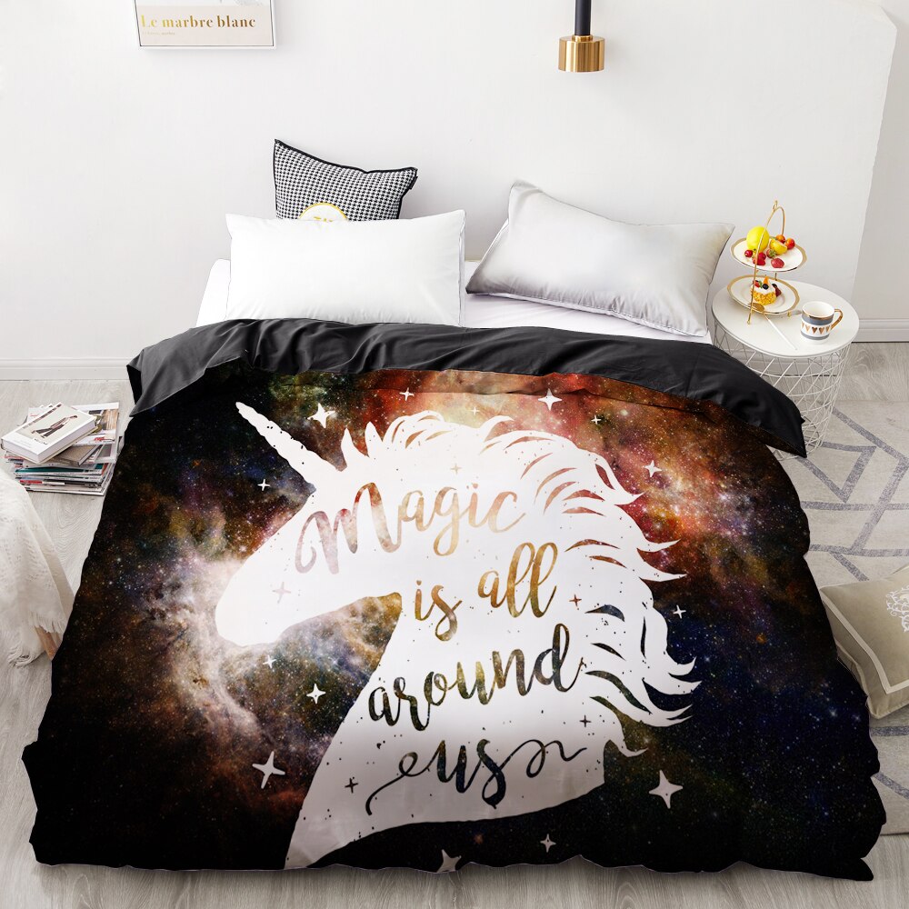 Housse De Couette Licorne Dans L'Univers