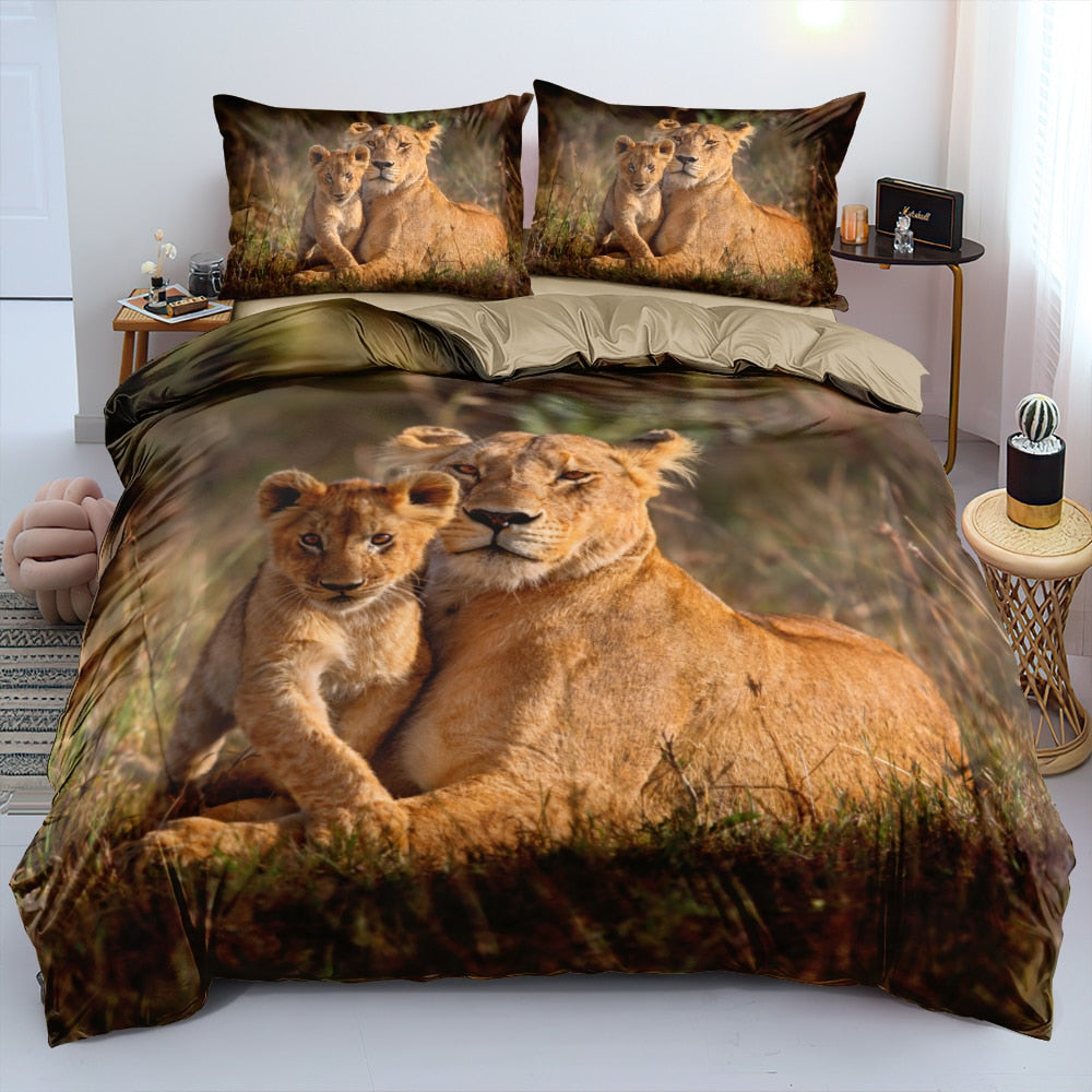 Housse De Couette Lionne Et Lionceaux