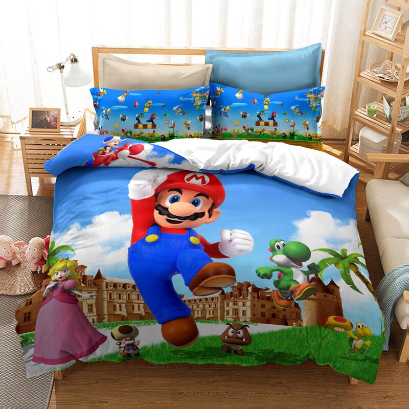 Housse De Couette Mario Et Peach Au Château