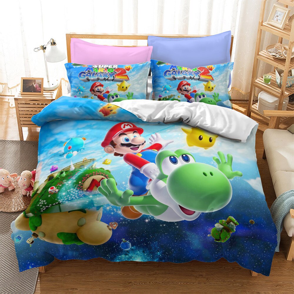 Housse De Couette Mario Et Yoshi