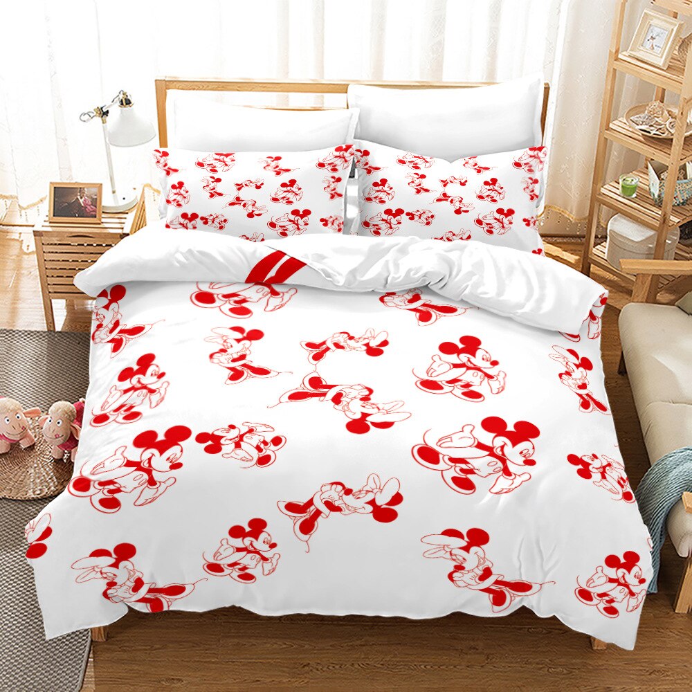 Housse De Couette Mickey Mouse Blanche et Rouge