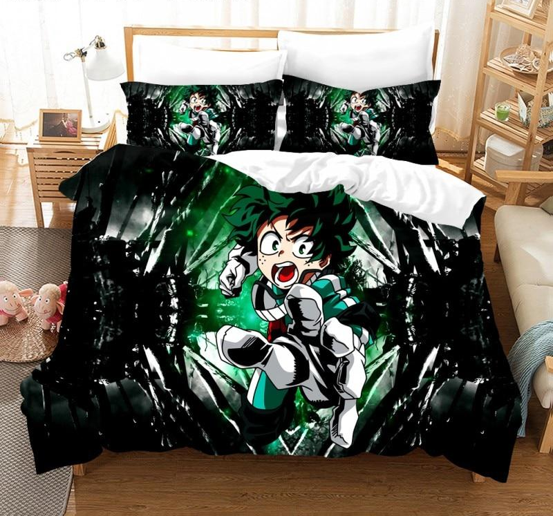 Housse De Couette My Hero Academia Noire et Verte Izuku