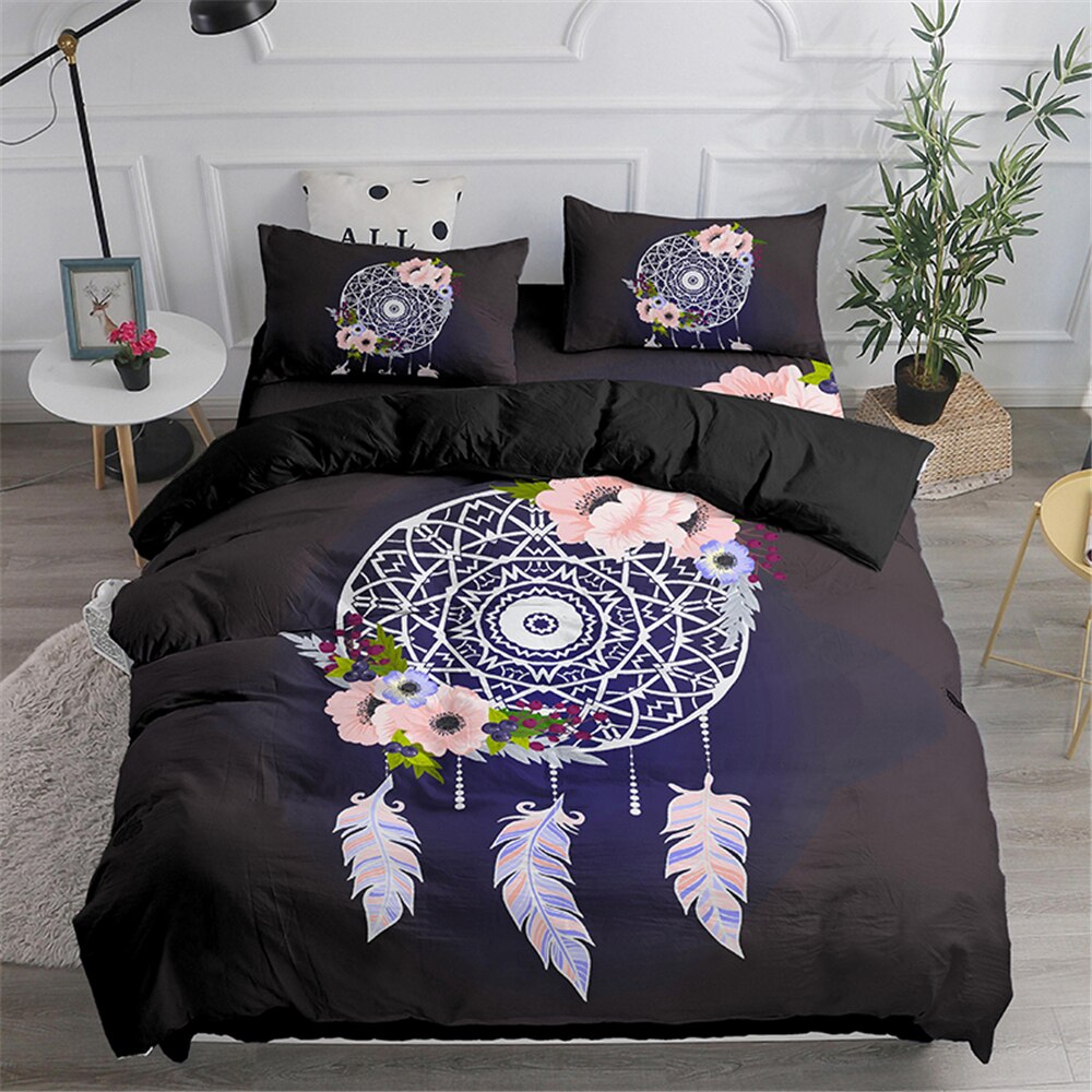 Housse De Couette Noire Attrape Rêve