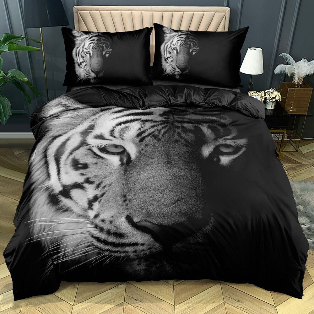Housse De Couette Noire Et Blanche Tigre