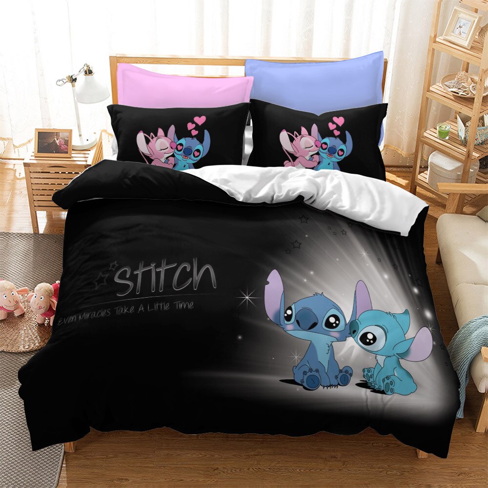 Housse De Couette Noire Stitch