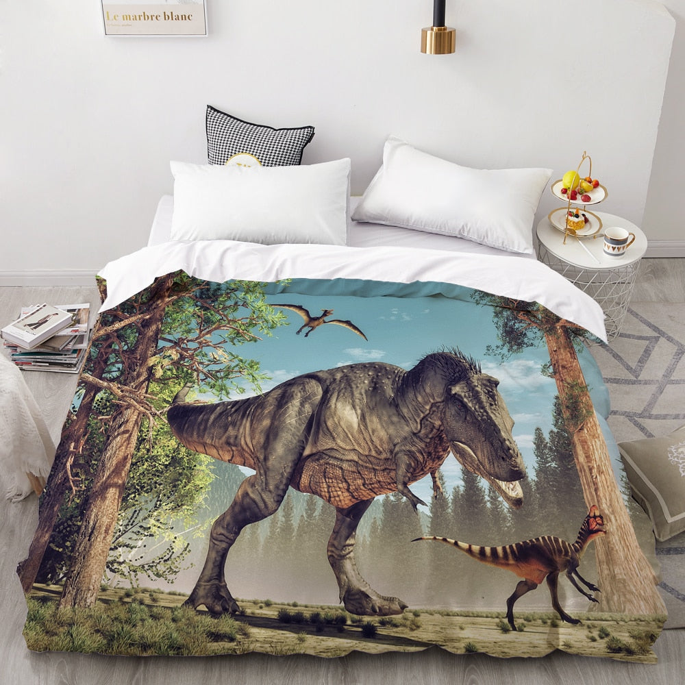 Housse De Couette Petits Et Grands Dinosaures
