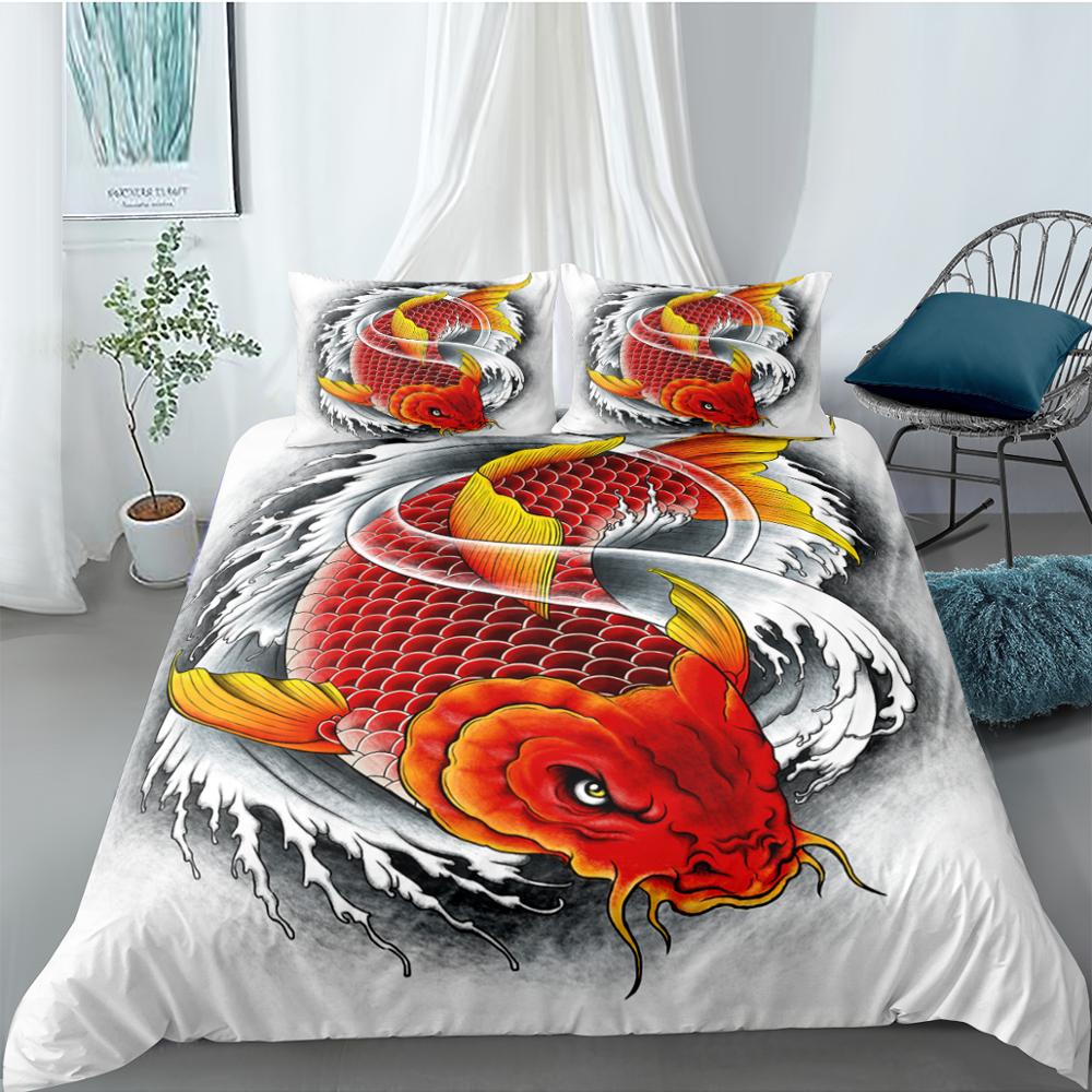 Housse De Couette Poisson Carpe Rouge