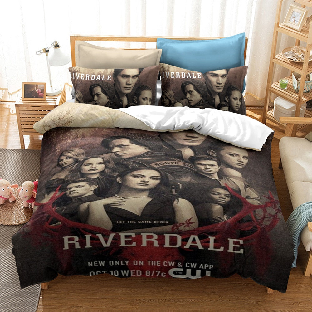 Housse De Couette Riverdale Rouge Et Grise