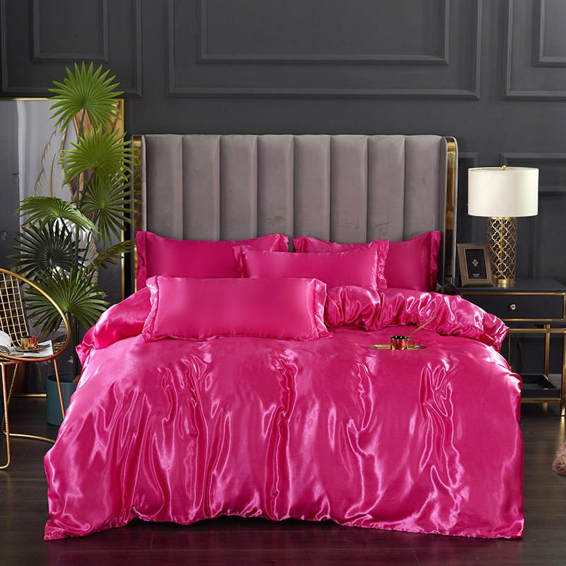 Housse De Couette Rose Bonbon Satin