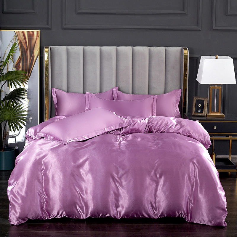 Housse De Couette Rose Brillant Satin