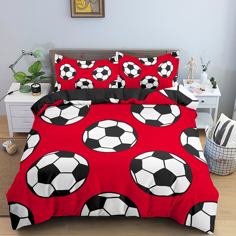 Housse De Couette Rouge Ballon De Football