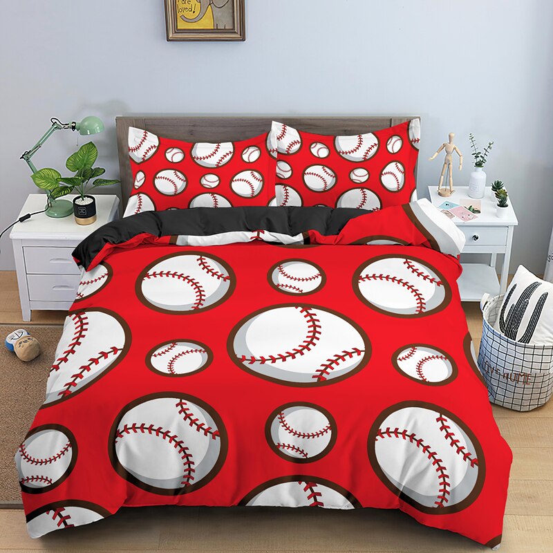 Housse De Couette Rouge Baseball