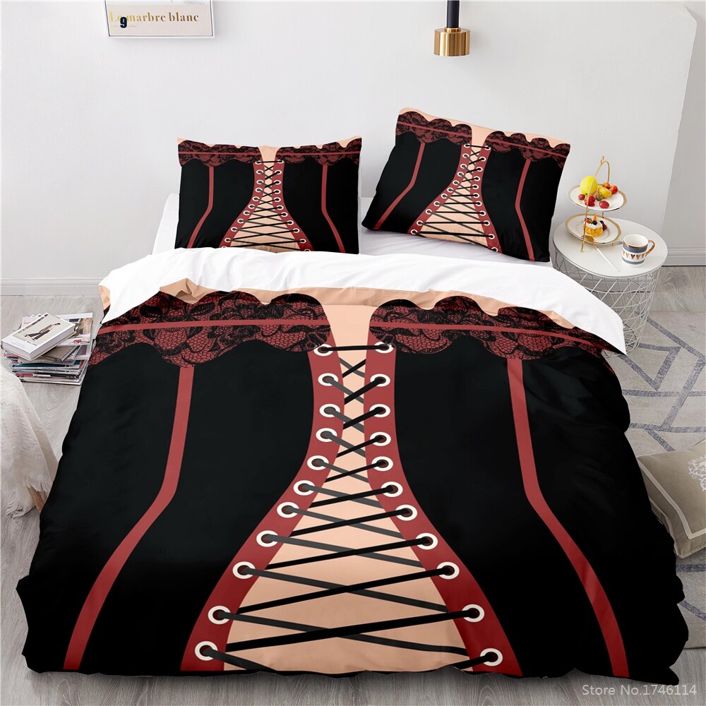 Housse De Couette Rouge Et Noire Dentelle Sexy