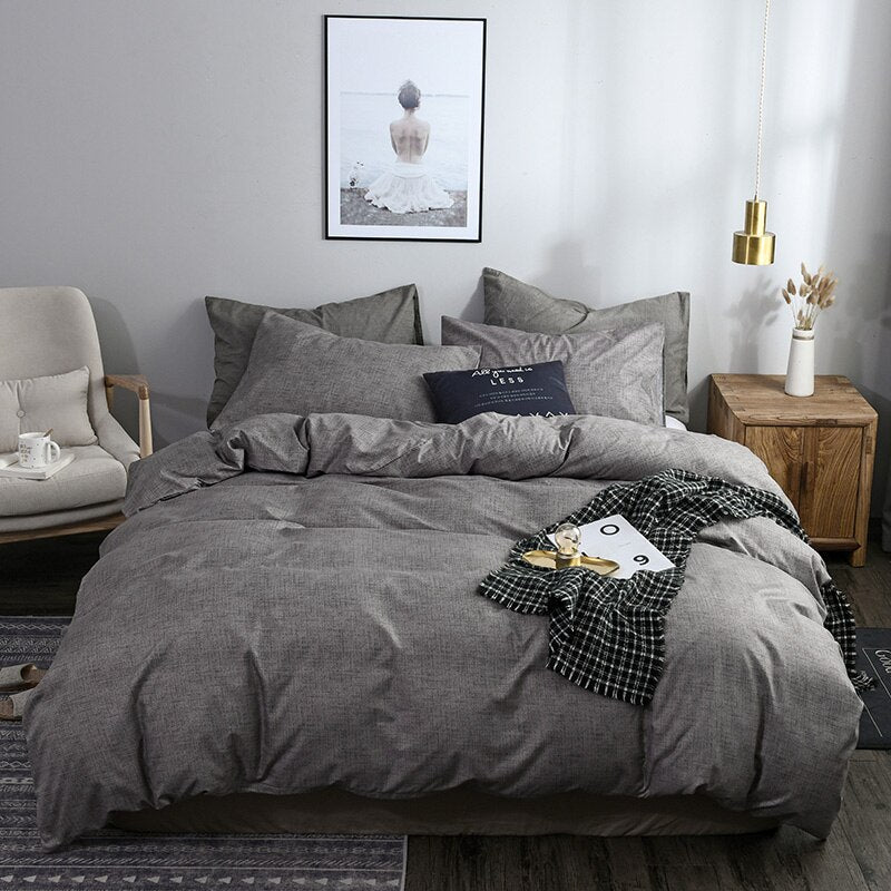 Housse De Couette Scandinave Gris Foncé