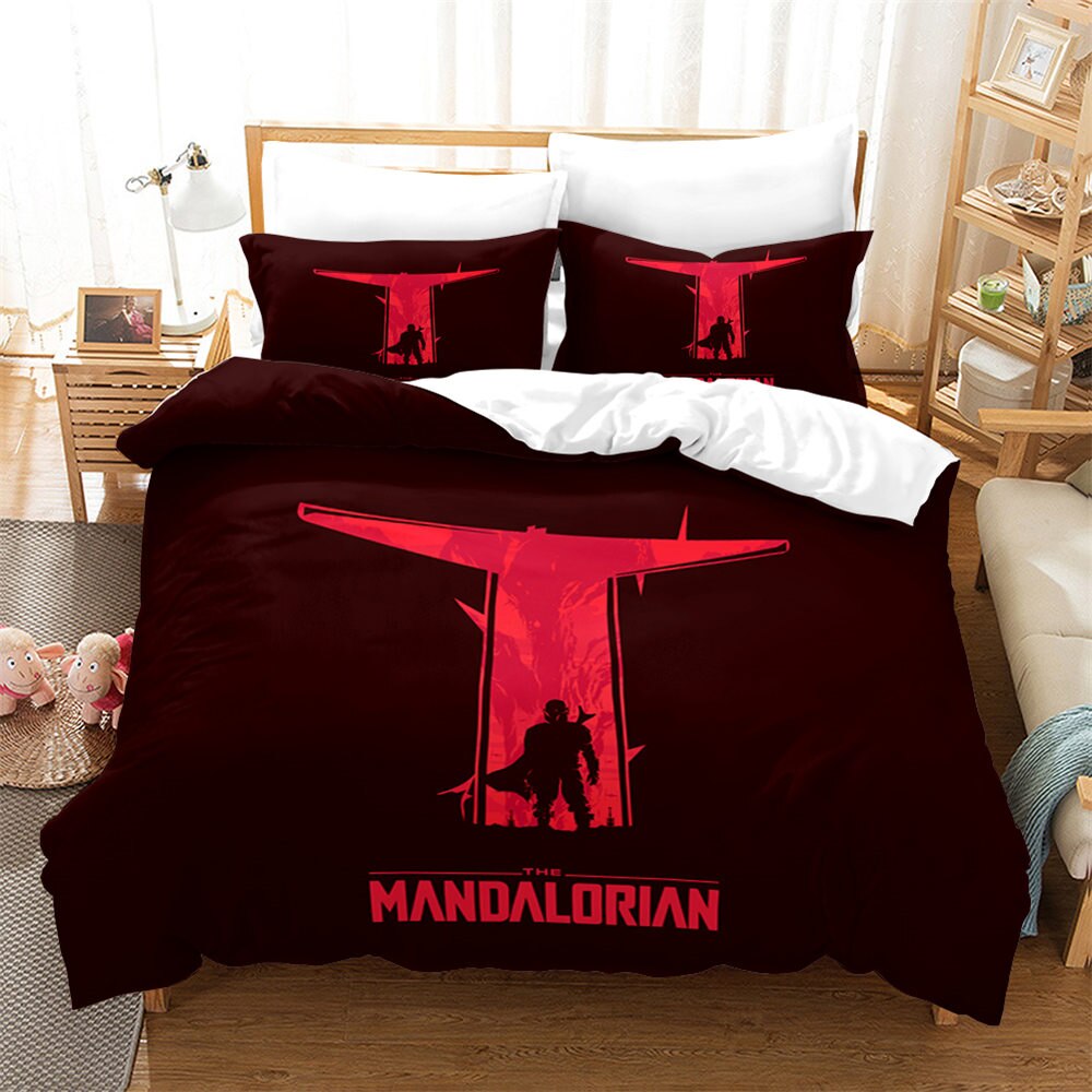 Housse De Couette Star Wars The Mandalorian Rouge