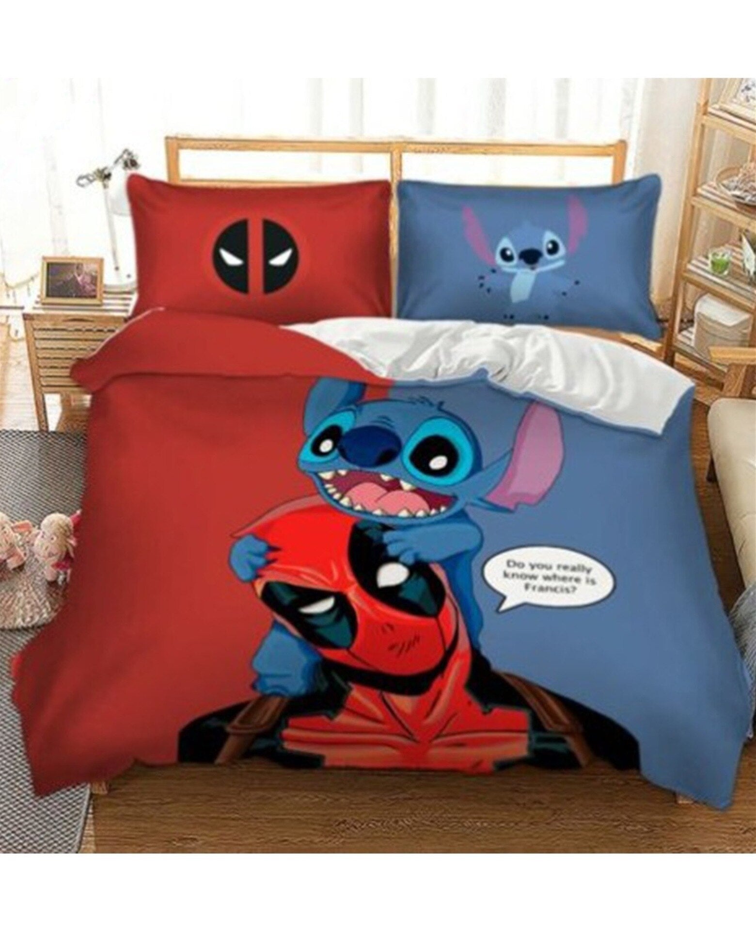 Housse De Couette Stitch Et Deadpool