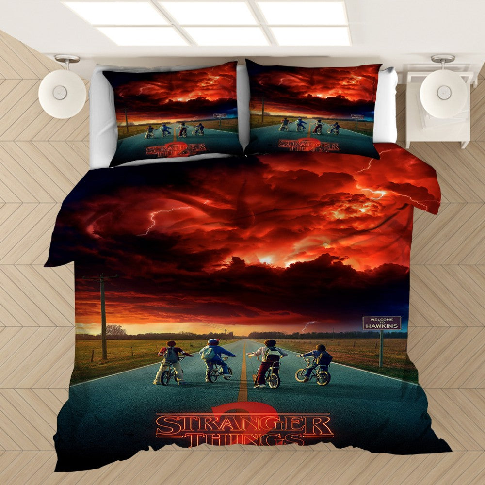 Housse De Couette Stranger Things Ciel Rouge