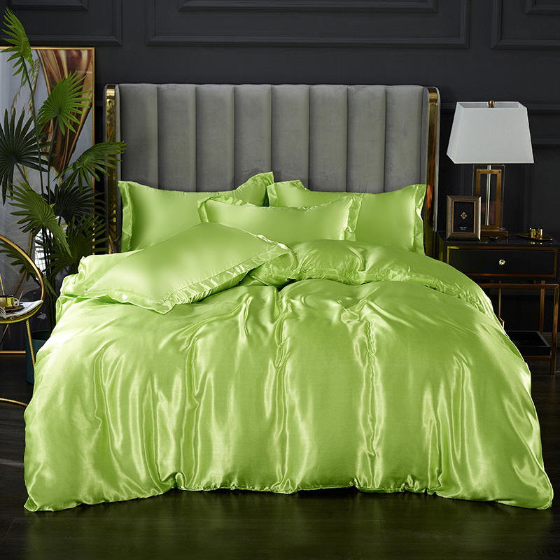 Housse De Couette Verte Brillante Satin