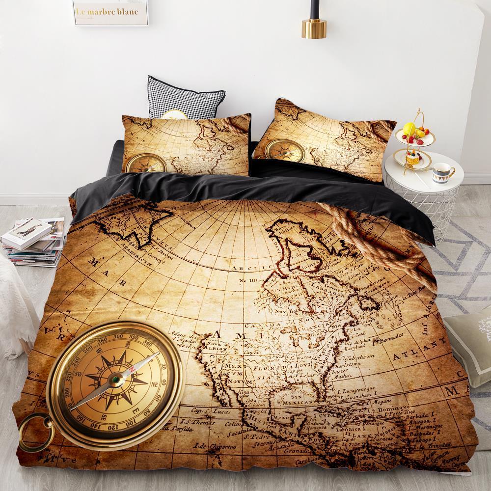 Housse De Couette Vintage Carte Du Monde