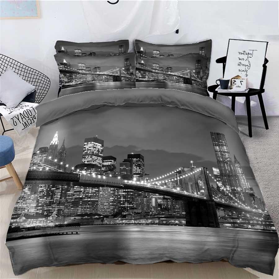 Housse De Couette Vintage New York Noir Et Blanc