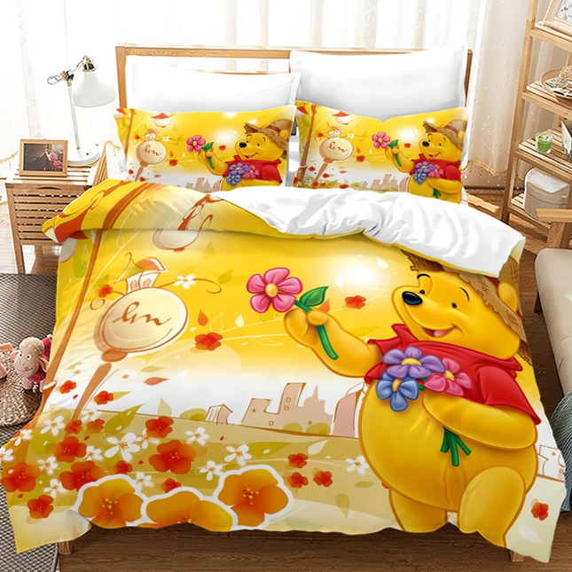 Housse De Couette Winnie L'Ourson Fleurs