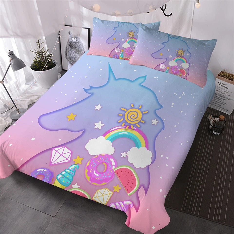 Housse de Couette 2 Places Licorne