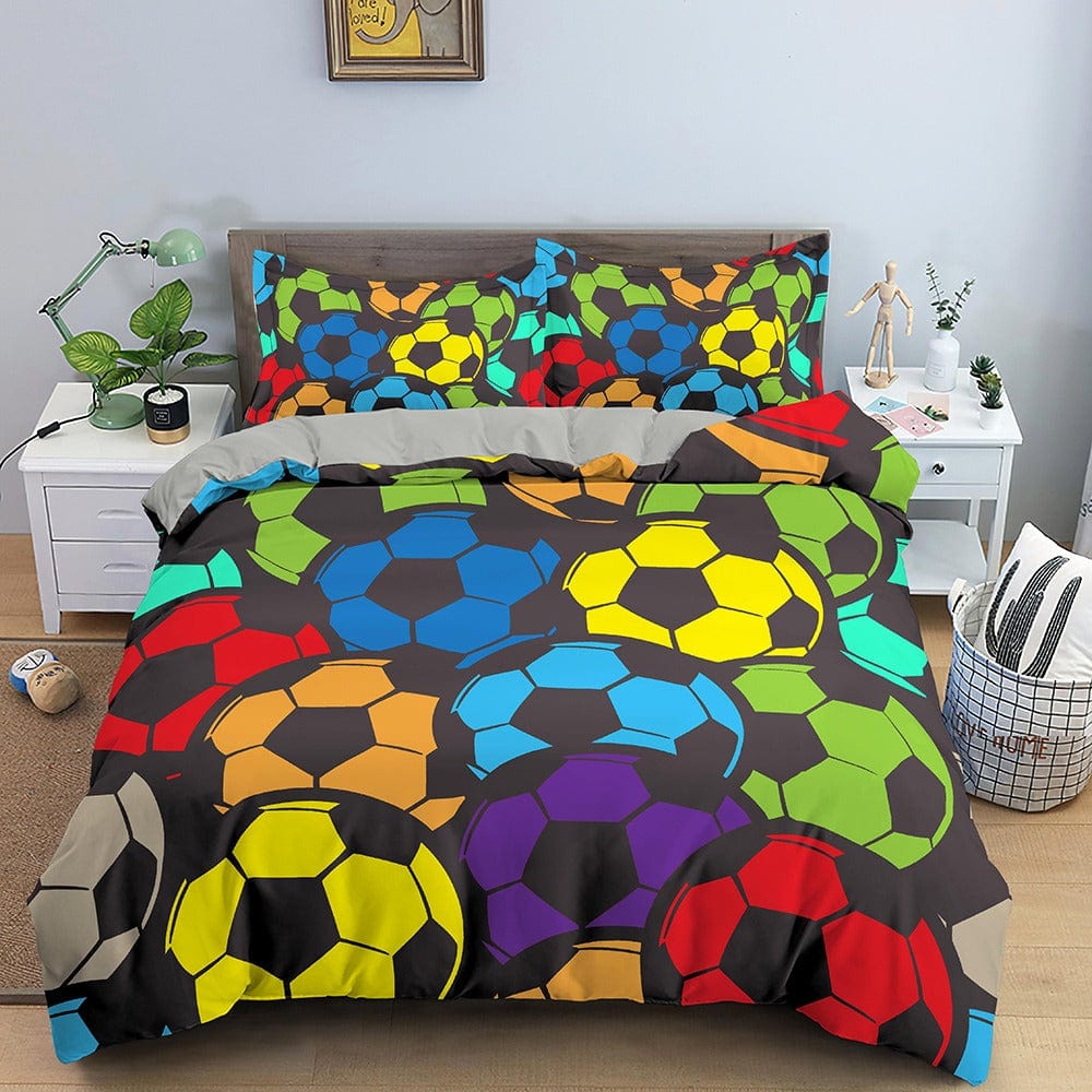 Housse de Couette Ballon de Football Multicolore