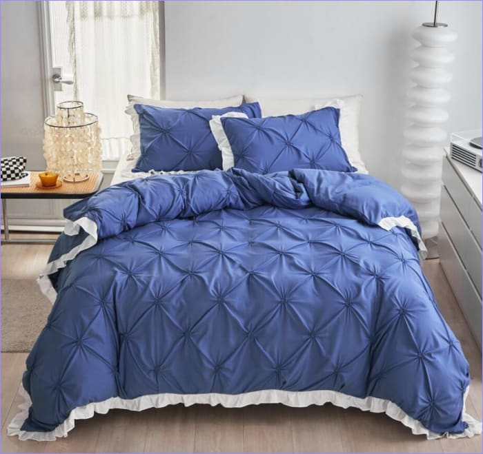 Housse de Couette Bleu Matelassée