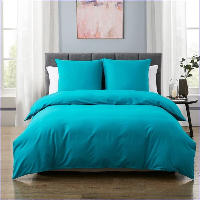 Housse de Couette Bleu Vert Canard