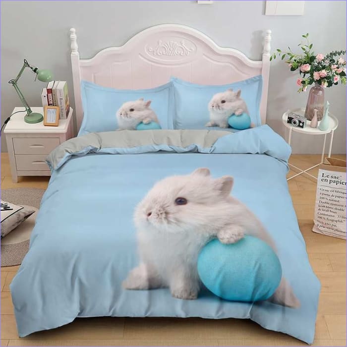 Housse de Couette Bleue bébé Lapin