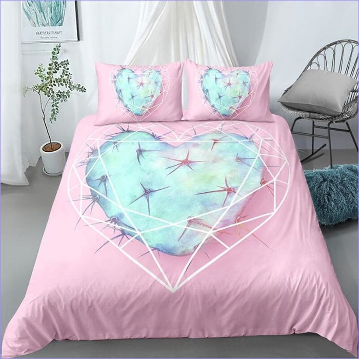 Housse de Couette Cactus Coeur Rose