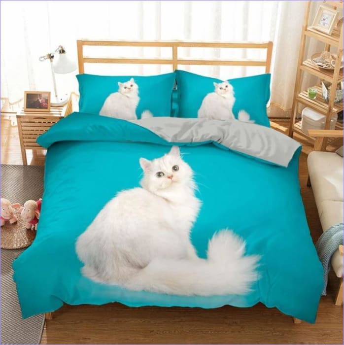 Housse de Couette Chat Bleu Ciel